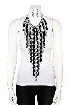 BULKY FRINGE CHAIN NECKLACE SET