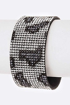 Magnetic Crystal Animal Print Cuff
