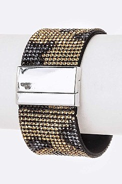 Magnetic Crystal Animal Print Cuff