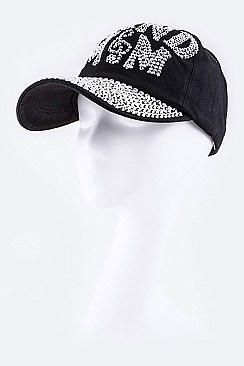 Crystal BAND M&M Embelished Fashion Denim Cap LA-HT277X045