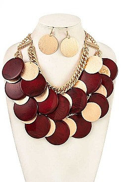 BUNDLED DISK BIB NECKLACE SET