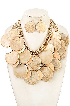 BUNDLED DISK BIB NECKLACE SET