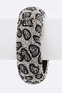 Trendy Seed Beads Leopard Print Iconic Bangle