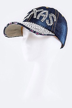 Crystal TEXAS Embelished Fashion Denim Cap LA-HT277X046