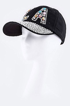Crystal LA Embellished Fashion Cap LA-HT277X051