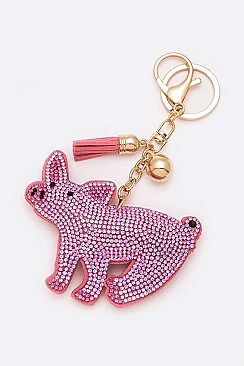 Pink Piglet Crystal Key Chain