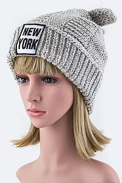 NEW YORK KNOTTED DOUBLE KNIT BEANIE