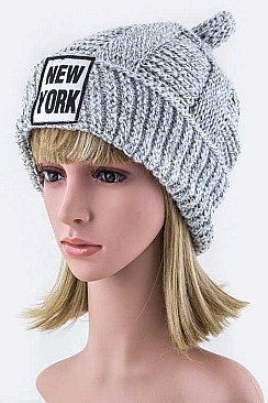 NEW YORK KNOTTED DOUBLE KNIT BEANIE