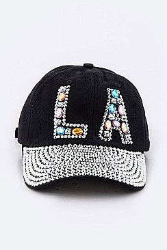 Crystal LA Embellished Fashion Cap LA-HT277X051