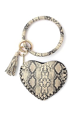 PYTHON PRINT HEART SHAPED POUCH