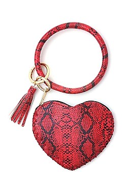PYTHON PRINT HEART SHAPED POUCH