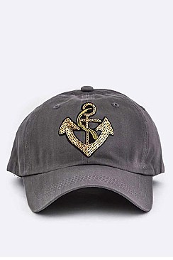 Sequins Anchor Fashion Cap LA-EMH1003T