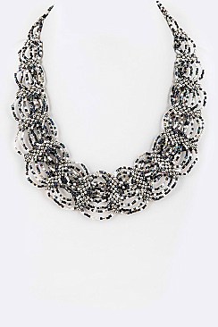 Loop Seed Beads Bib Necklace