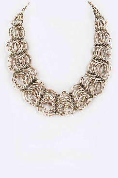 Loop Seed Beads Bib Necklace