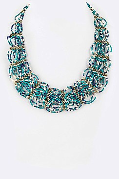 Loop Seed Beads Bib Necklace