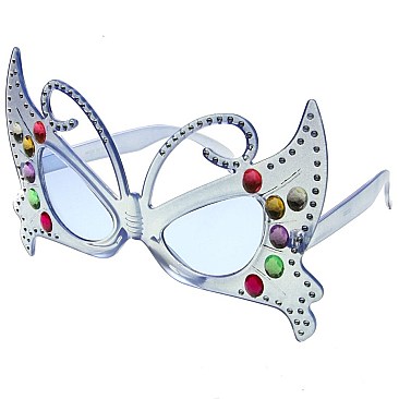 Pack of 12 Clear Butterfly Novelty Sunglasses