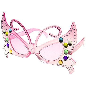 Pack of 12 Clear Butterfly Novelty Sunglasses