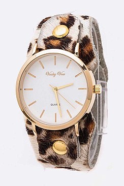 Iconic  Animal Printed Calf Leather Fashion Watch