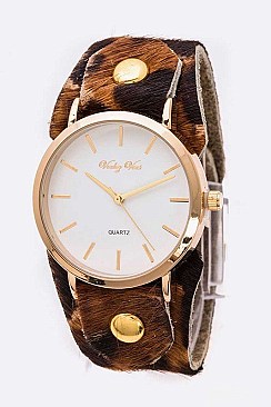 Iconic  Animal Printed Calf Leather Fashion Watch