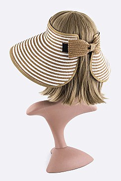 Stripe Weaved Large Straw Sun Visor LALOH022