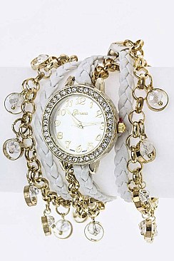 Stylish Fringe Beads Wrapped Braid Strap Watch LA-1980