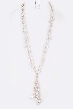 MIXED BEADS & SEA SHELL NECKLACE SET