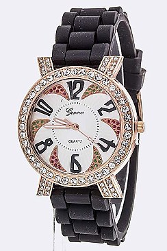 Trendy Funny Number Crystal Dial Silicon Watch LA 05-1651