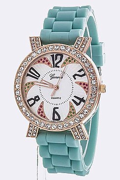 Trendy Funny Number Crystal Dial Silicon Watch LA 05-1651