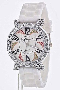 Trendy Funny Number Crystal Dial Silicon Watch LA 05-1651