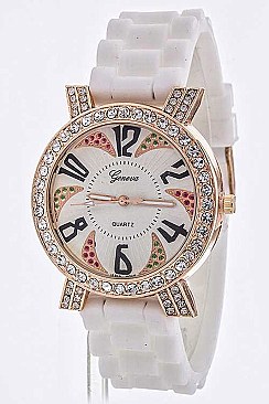 Trendy Funny Number Crystal Dial Silicon Watch LA 05-1651