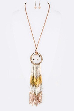 ICONIC FRINGED SEED BEADS NECKLACE SET