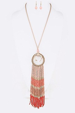 ICONIC FRINGED SEED BEADS NECKLACE SET