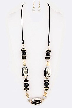 ASSORTED BEADS LONG NECKLACE SET