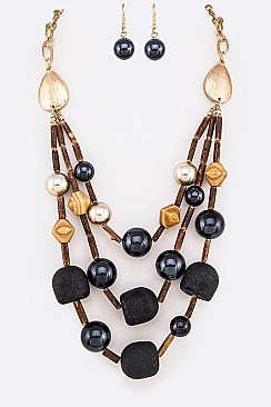 DIVERSE CERAMIC BEADS NECKLACE SET