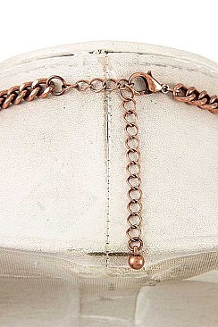 HAMMERED LINK BIB NECKLACE SET