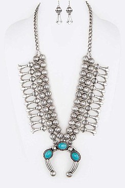 Squash Blossom Statement Necklace Set