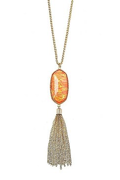 TASSEL PENDANT OPAL STONE NECKLACE SET