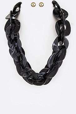 Chunky Chain Resin Link Necklace Set