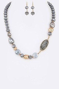 Mix Beads Collar Necklace Set