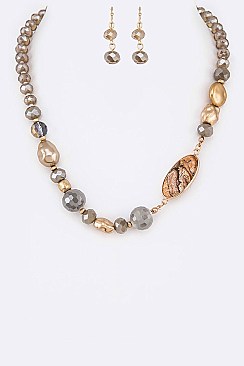 Mix Beads Collar Necklace Set