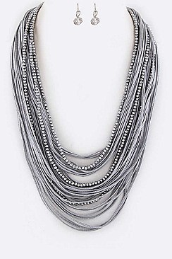 Elegant Beads Layer Necklace Set LA-181122