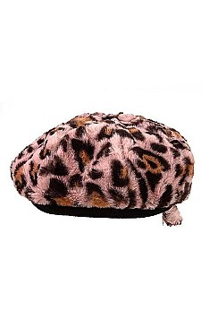 STYLISH ANIMAL PRINT NEWSBOY CAP