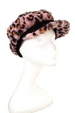 STYLISH ANIMAL PRINT NEWSBOY CAP
