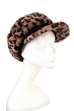 STYLISH ANIMAL PRINT NEWSBOY CAP