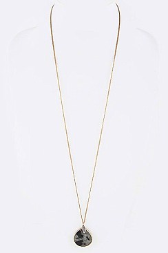 Stylish Convertible Mix Layer Stone Pendant Necklace LAN6140