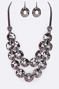 METAL HOOPS NECKLACE SET