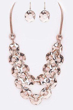 METAL HOOPS NECKLACE SET