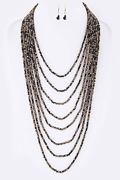 Stylish Multi-Layered Seed Beads Iconic Necklace Set LA-GNE2057