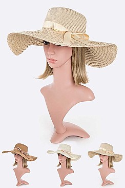 Pack of 12 Straw Floppy Hat Set
