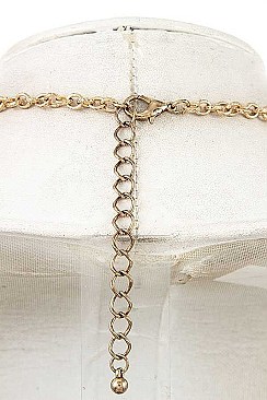CHAIN TASSEL METAL ACCENT LINK NECKLACE